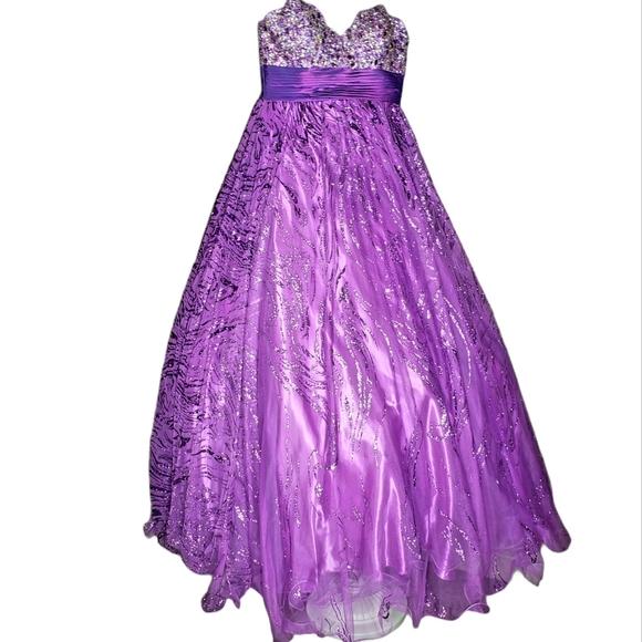 Jovani Women's Strapless Purple Gown - Picture 3 of 9